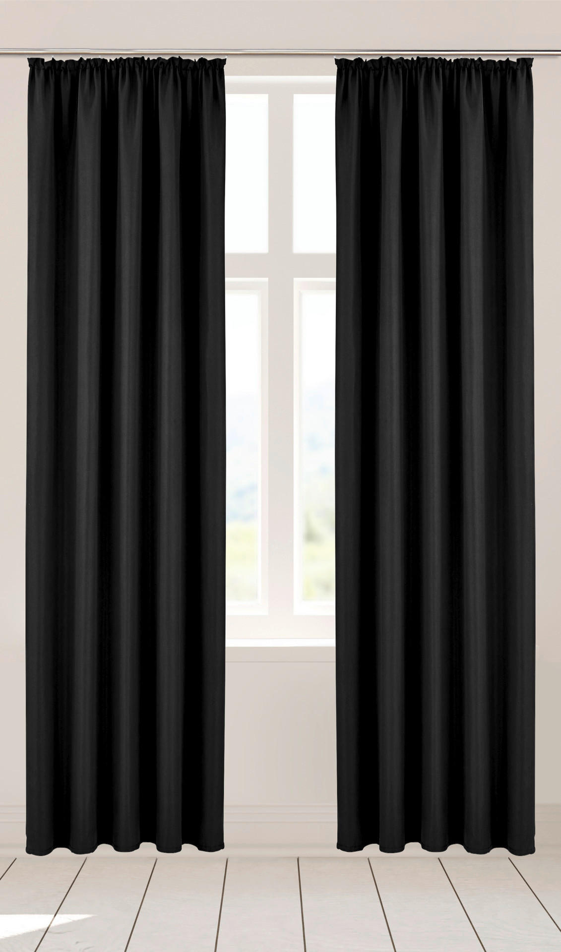 Verdunklungsvorhang Linus schwarz B/L: ca. 140x245 cm Linus - schwarz (140,00/245,00cm)