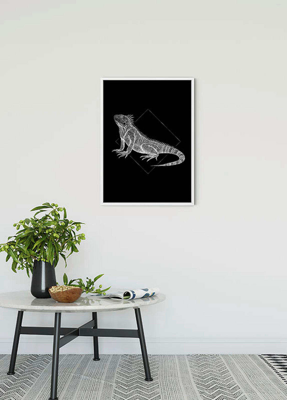Komar Poster Iguana Black Tiere B/L: ca. 50x70 cm Iguana Black - (50,00/70,00cm) - Komar