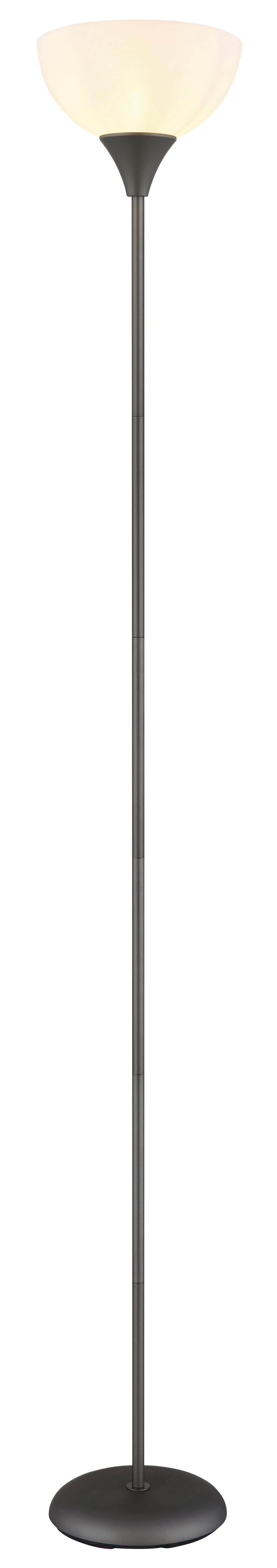 GLOBO Stehleuchte titanfarbig schwarz Opal Kunststoff Metall H/D: ca. 178,5x25 cm E27 1 Brennstellen Wilbur - schwarz/Opal (25,00/178,50cm) - GLOBO