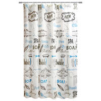 Duschvorhang blau weiß braun Kunststoff B/L: ca. 180x200 cm Duschvorhang_Tilly - blau/braun (180,00/200,00cm) - Acus