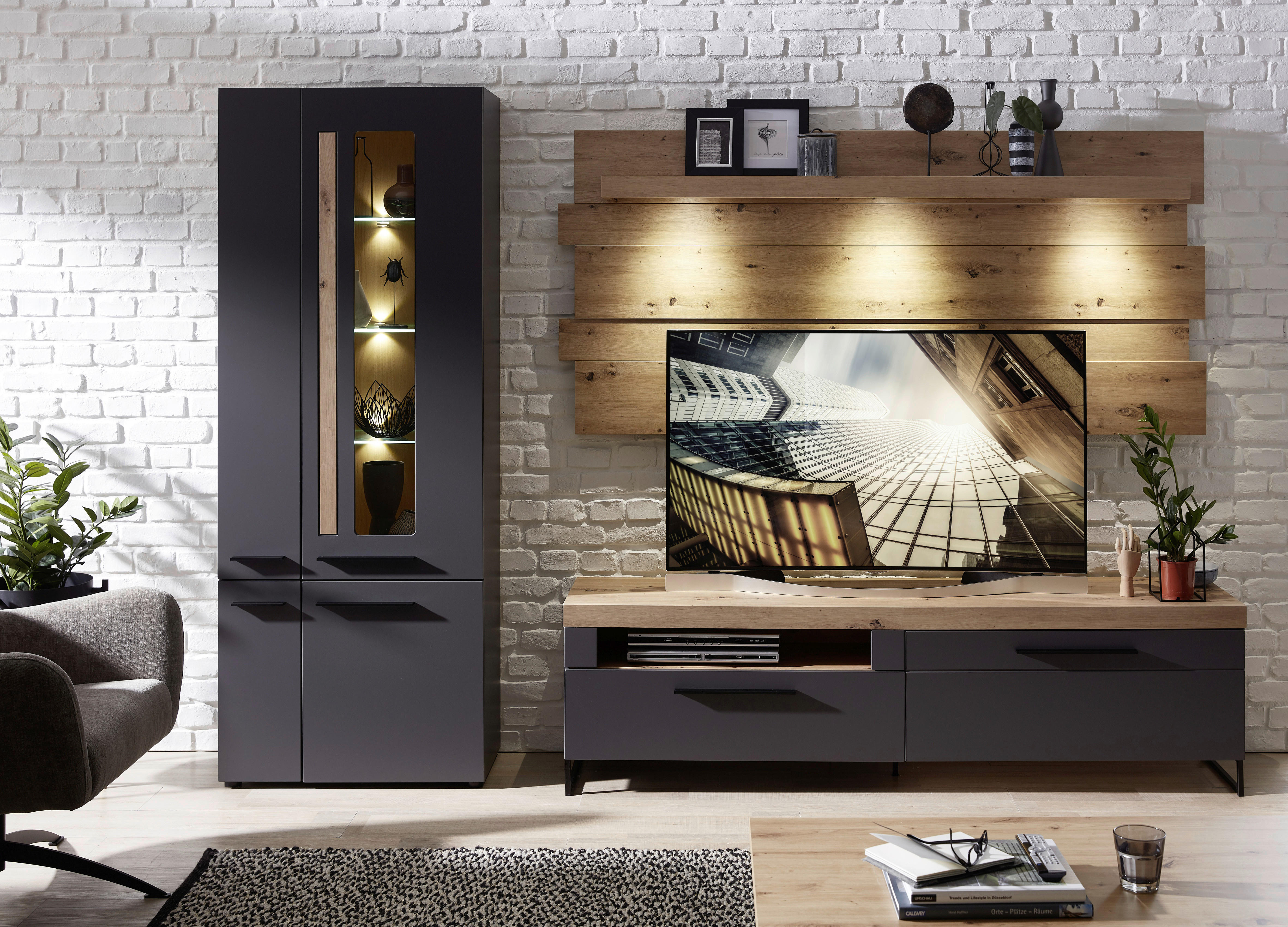 Wandpaneel Loft Two Eiche Artisan Nachbildung B/H/T: ca. 202x93x24 cm Loft Two - Eiche (202,00/93,00/24,00cm)