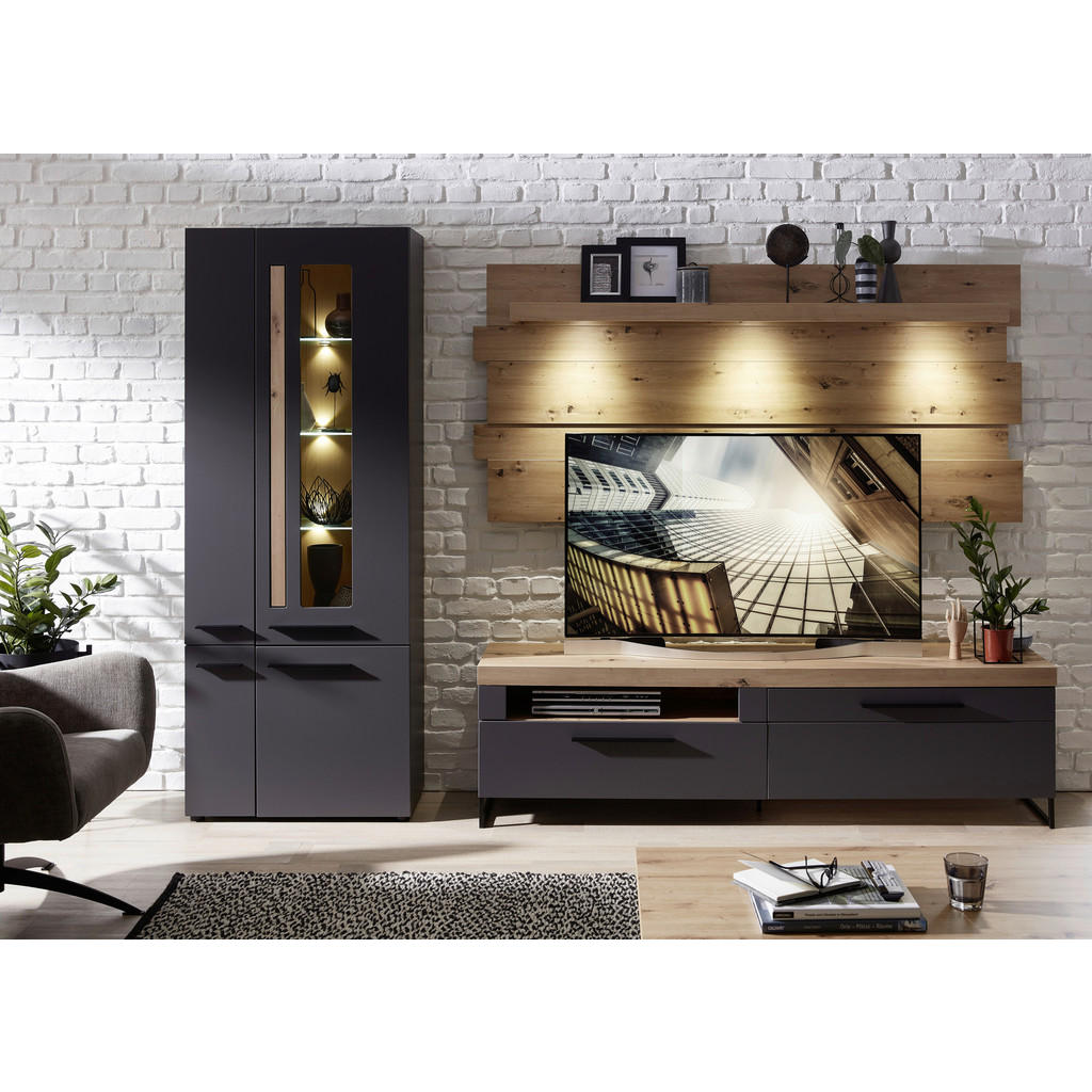 Thumbnail - Wandpaneel Loft Two Eiche Artisan Nachbildung B/H/T: ca. 202x93x24 cm