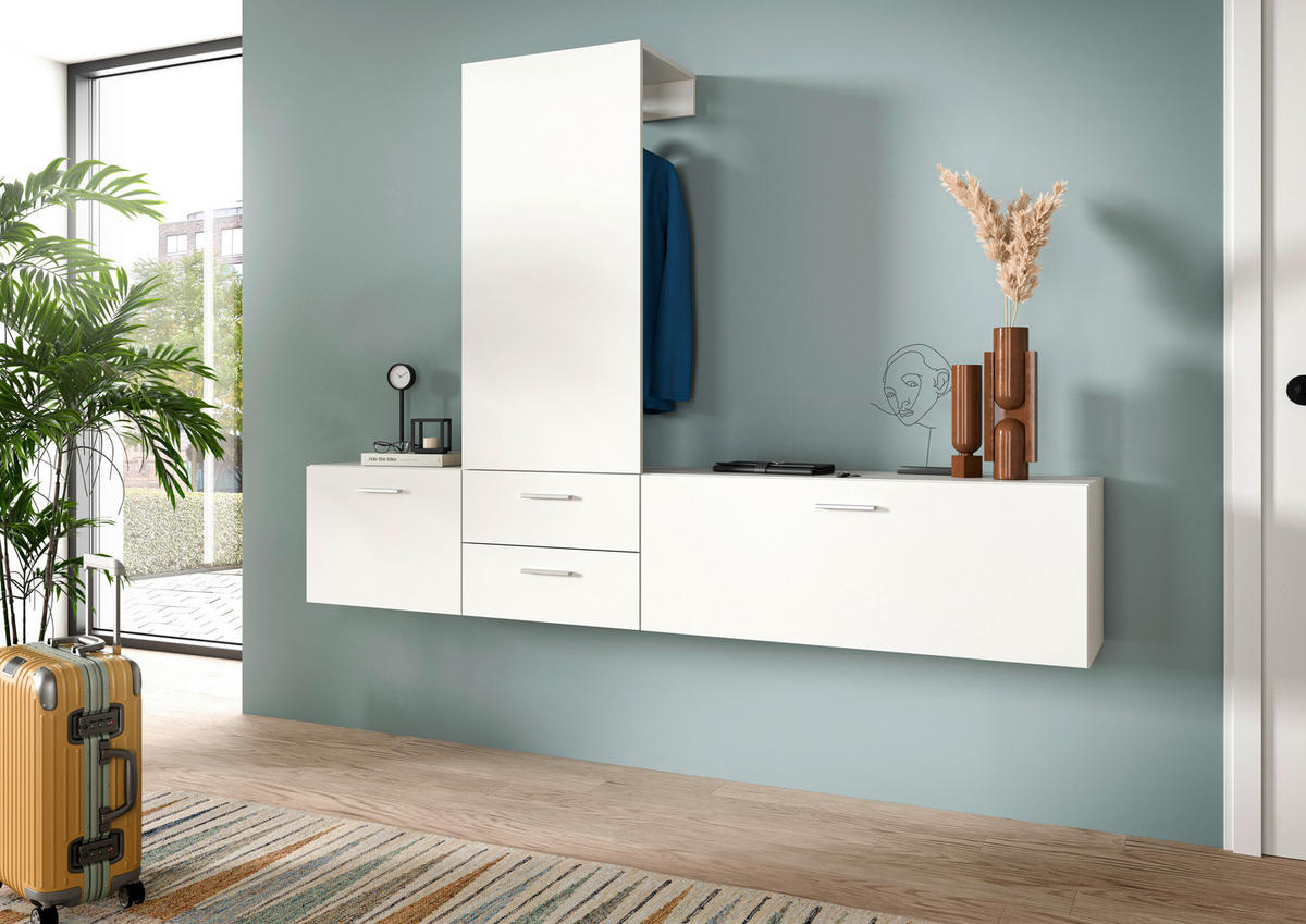 Garderobe VAGA weiß B/H/T: ca. 208x190x36 cm VAGA - weiß (208,00/190,00/36,00cm) - xonox.home