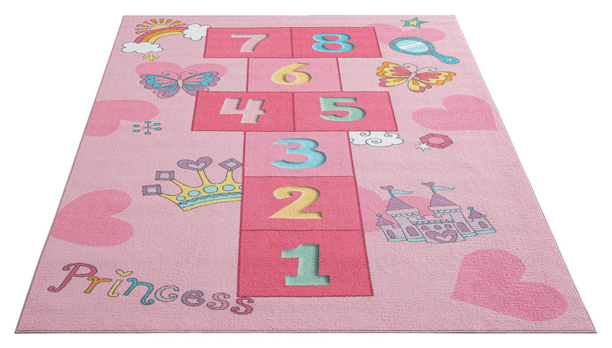 Merinos Teppich Happy Kids pink B/L: ca. 140x200 cm Happy Kids - pink (140,00/200,00cm) - Merinos