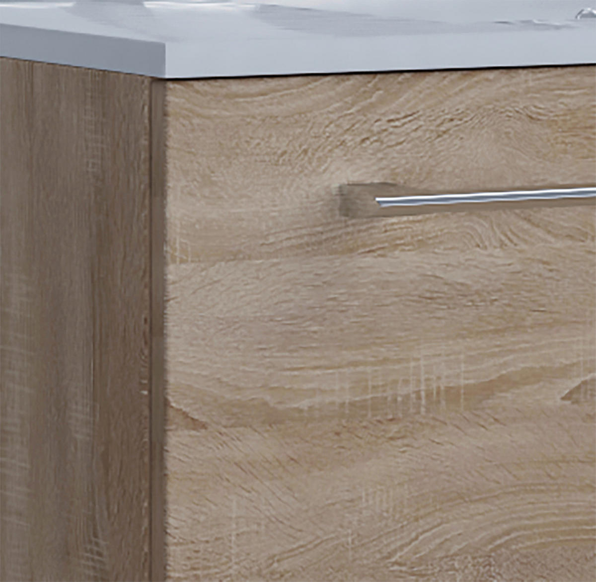 Badblock 2tlg-Badinos weiß Eiche Sonoma Nachbildung B/H/T: ca. 81x51,2x46,4 cm 2tlg-Badinos - Eiche/weiß (81,00/51,20/46,40cm) - VCM Möbel