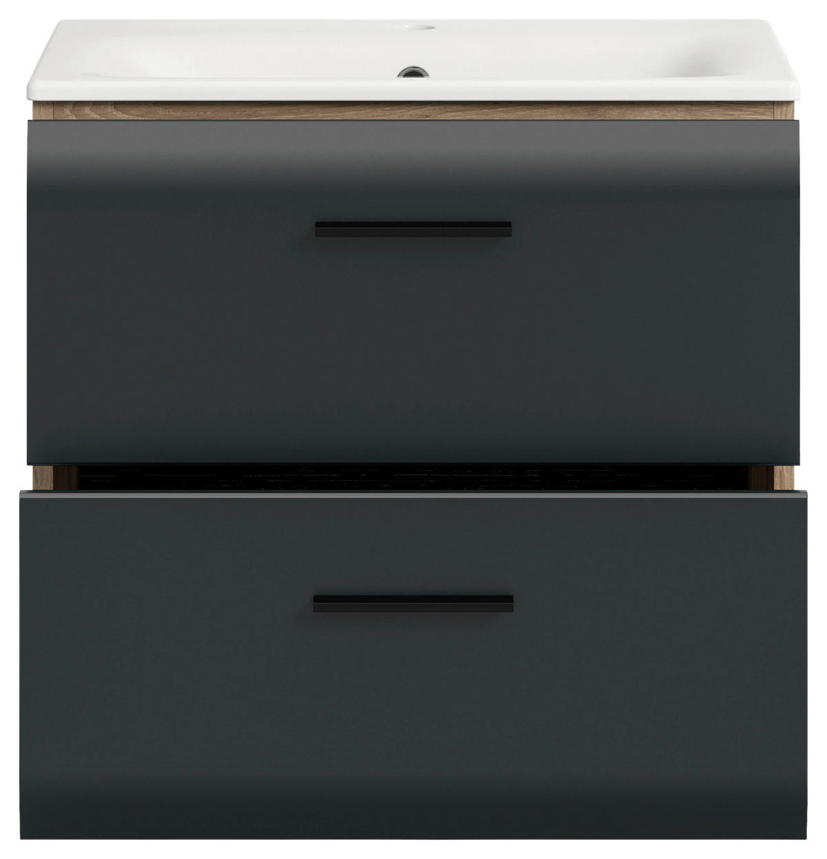 Waschplatz Ice Nox Oak Nachbildung schwarz matt B/H/T: ca. 60x55x46 cm Ice - schwarz (60,00/55,00/46,00cm) - xonox.home