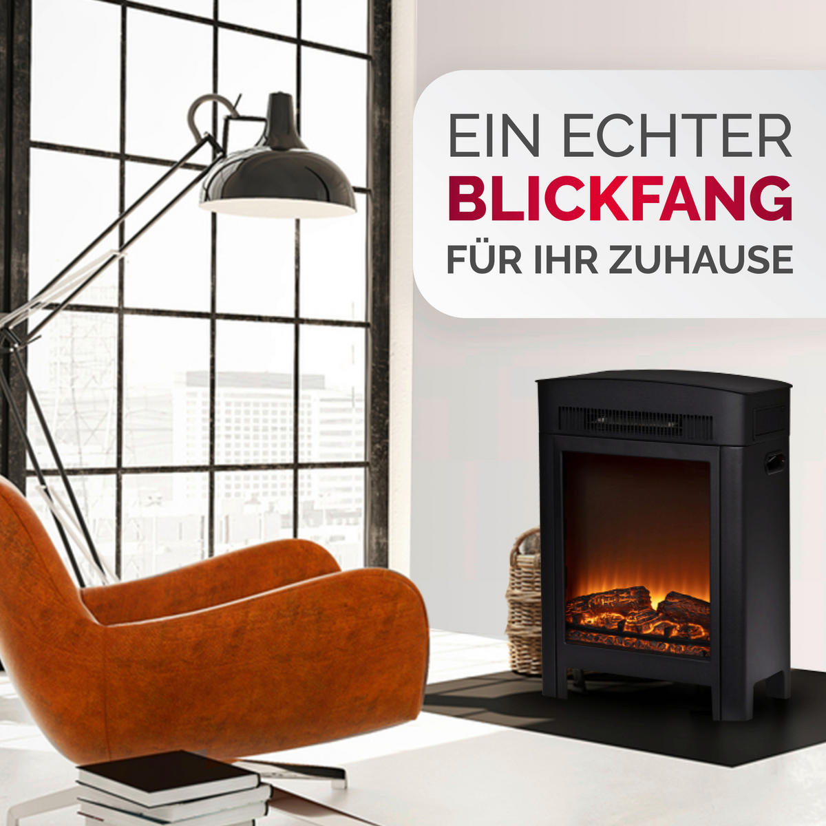 Alpina Elektrokamin schwarz Metall B/H/T: ca. 59x41x26 cm ca. 1800 W Luzern - schwarz (59,00/41,00/26,00cm) - Alpina