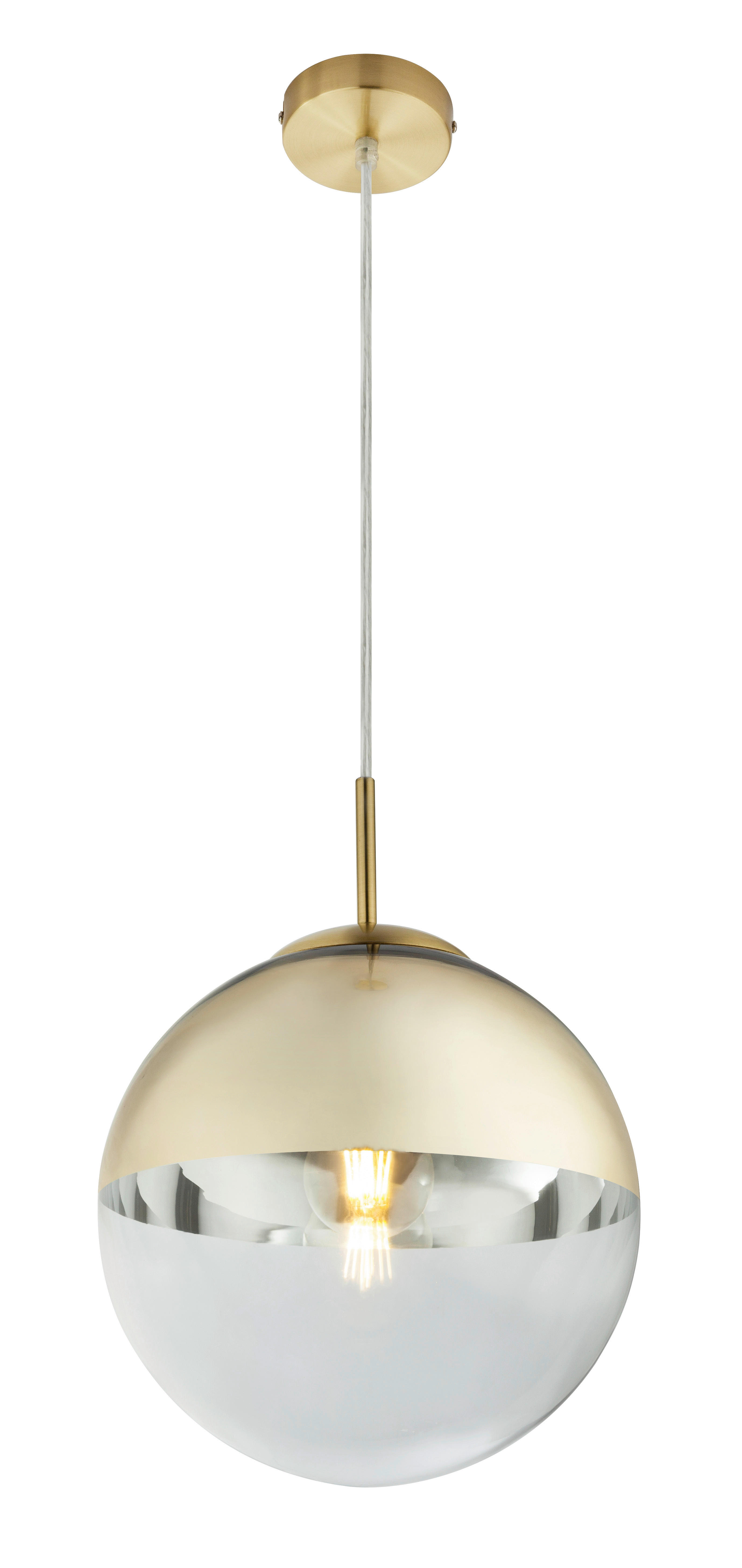 GLOBO Pendelleuchte gold Metall H/D: ca. 120x25 cm E27 1 Brennstellen VARUS - gold (25,00/120,00cm) - GLOBO