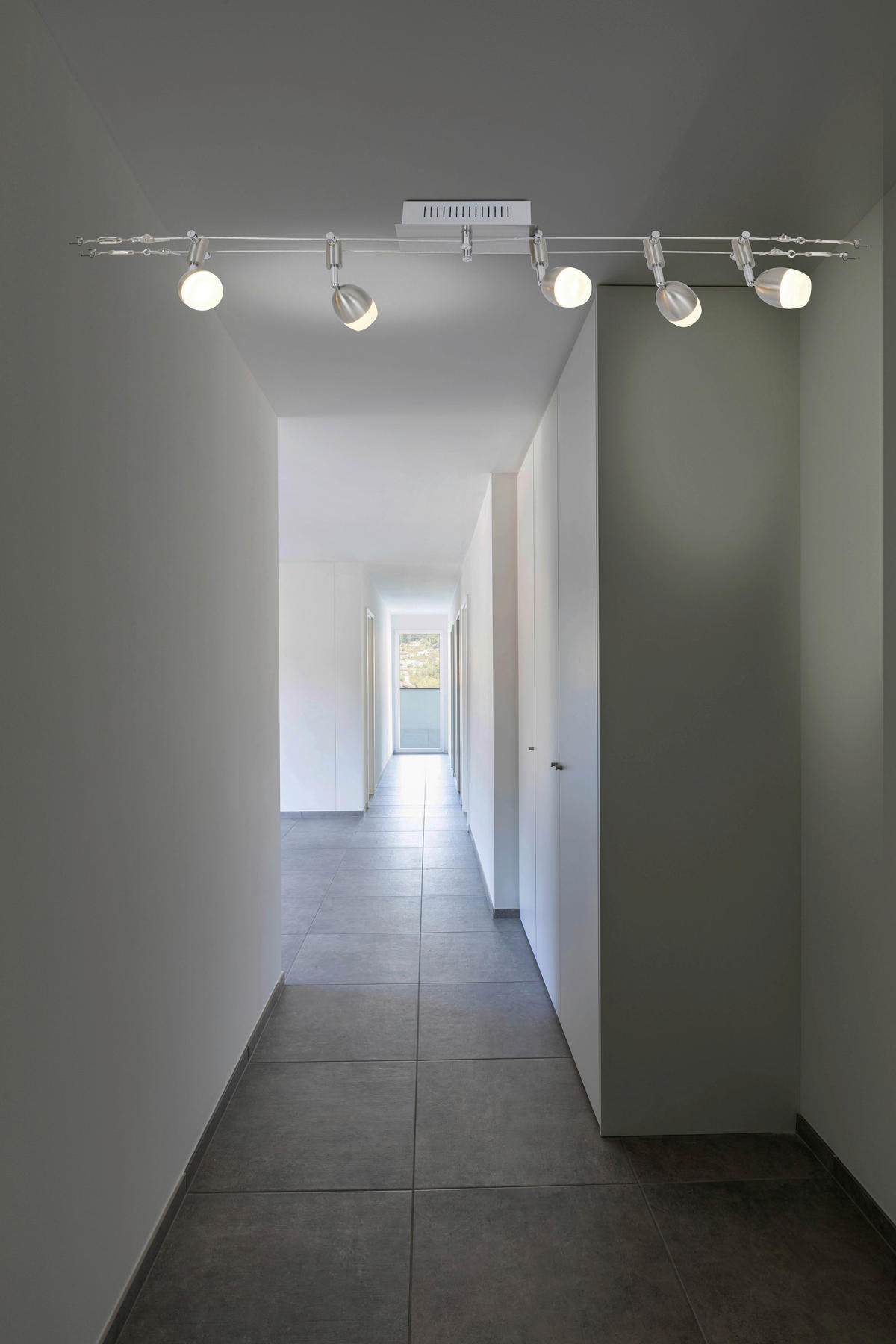 Näve Leuchten LED-Leuchten 1250942 stahlfarbig Kunststoff Metall B/H/T: ca. 6x12x50 cm 5 Brennstellen Tony - stahlfarbig (6,00/12,00/50,00cm) - Näve Leuchten