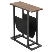HOMCOM Beistelltisch schwarz Spanplatte B/H/L: ca. 19x49x55 cm Beistelltisch - dunkelbraun/schwarz (55,00/19,00/49,00cm) - HOMCOM