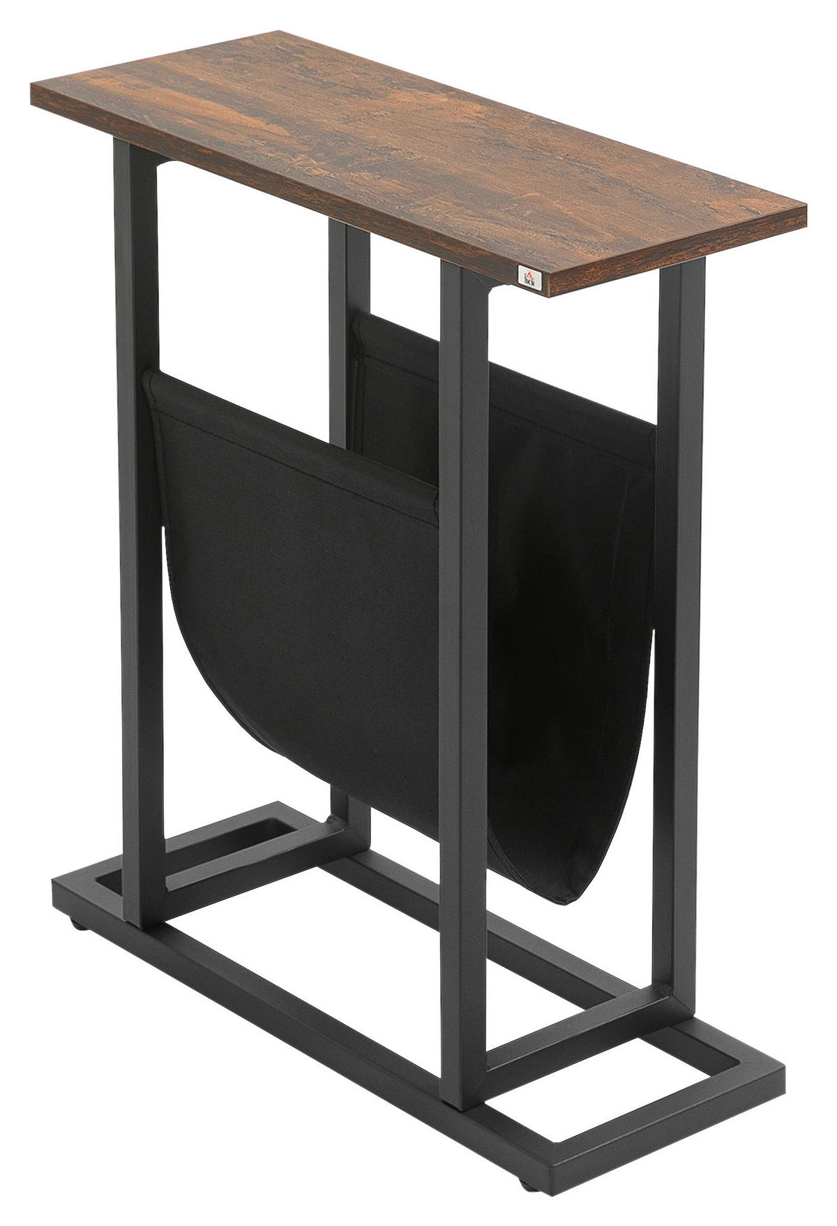 HOMCOM Beistelltisch schwarz Spanplatte B/H/L: ca. 19x49x55 cm Beistelltisch - dunkelbraun/schwarz (55,00/19,00/49,00cm) - HOMCOM