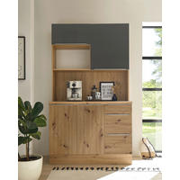 Respekta Küchenbuffet Marleen grau matt B/H/T: ca. 120x211x60 cm Marleen - Eiche/Alu (120,00/211,00/60,00cm) - Respekta