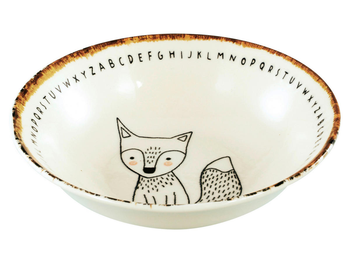 CreaTable Mehrzweckschalen Freunde des Waldes braun Steinzeug D: ca. 18,6 cm Freunde des Waldes - beige/braun (18,60cm) - CreaTable