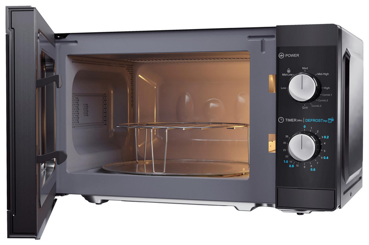 Sharp Mikrowelle mit Grill YC-MG01E-B schwarz Metall B/H/T: ca. 44x25,8x34,4 cm Mikrowelle YC-MG01E-B Sharp - schwarz (44,00/25,80/34,40cm) - Sharp