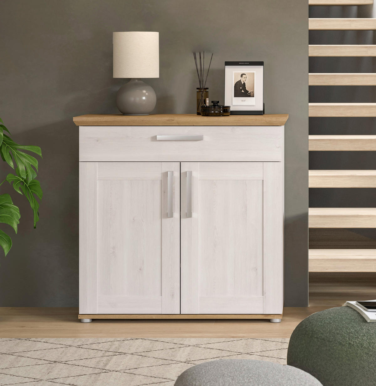 Schuhschrank Verona Sibiu Lärche Nachbildung Eiche Artisan Nachbildung B/H/T: ca. 90x88x37 cm Verona - Eiche (90,00/88,00/37,00cm) - xonox.home