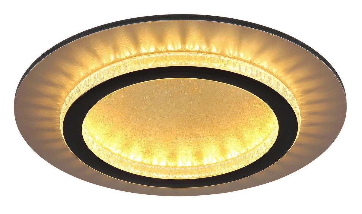 GLOBO LED-Deckenleuchte gold klar mattschwarz Kunststoff Metall H/D: ca. 5,5x35 cm 1 Brennstellen JAYDEN - gold/klar (35,00/5,50cm) - GLOBO