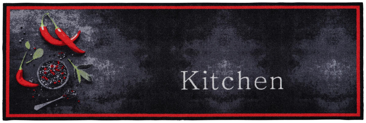 Küchenläufer Cook&Wash rot B/L: ca. 50x150 cm Cook&Wash - rot/schwarz (50,00/150,00cm)