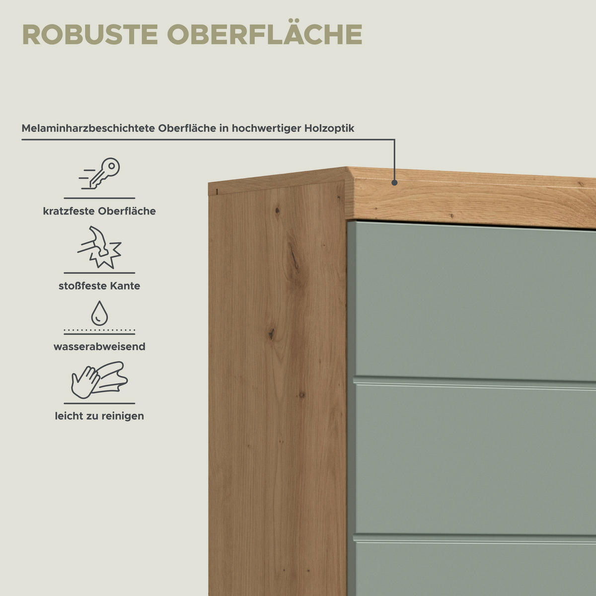 Badhängeschrank Scout Eiche Artisan Nachbildung salbei Nachbildung B/H/T: ca. 74x79x24 cm Scout - Eiche/salbei (74,00/79,00/24,00cm) - xonox.home