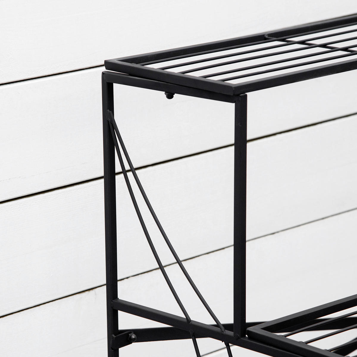 Outsunny Blumenregal schwarz Metall B/H/L: ca. 63x72x95 cm Blumenregal - schwarz (95,00/63,00/72,00cm) - Outsunny