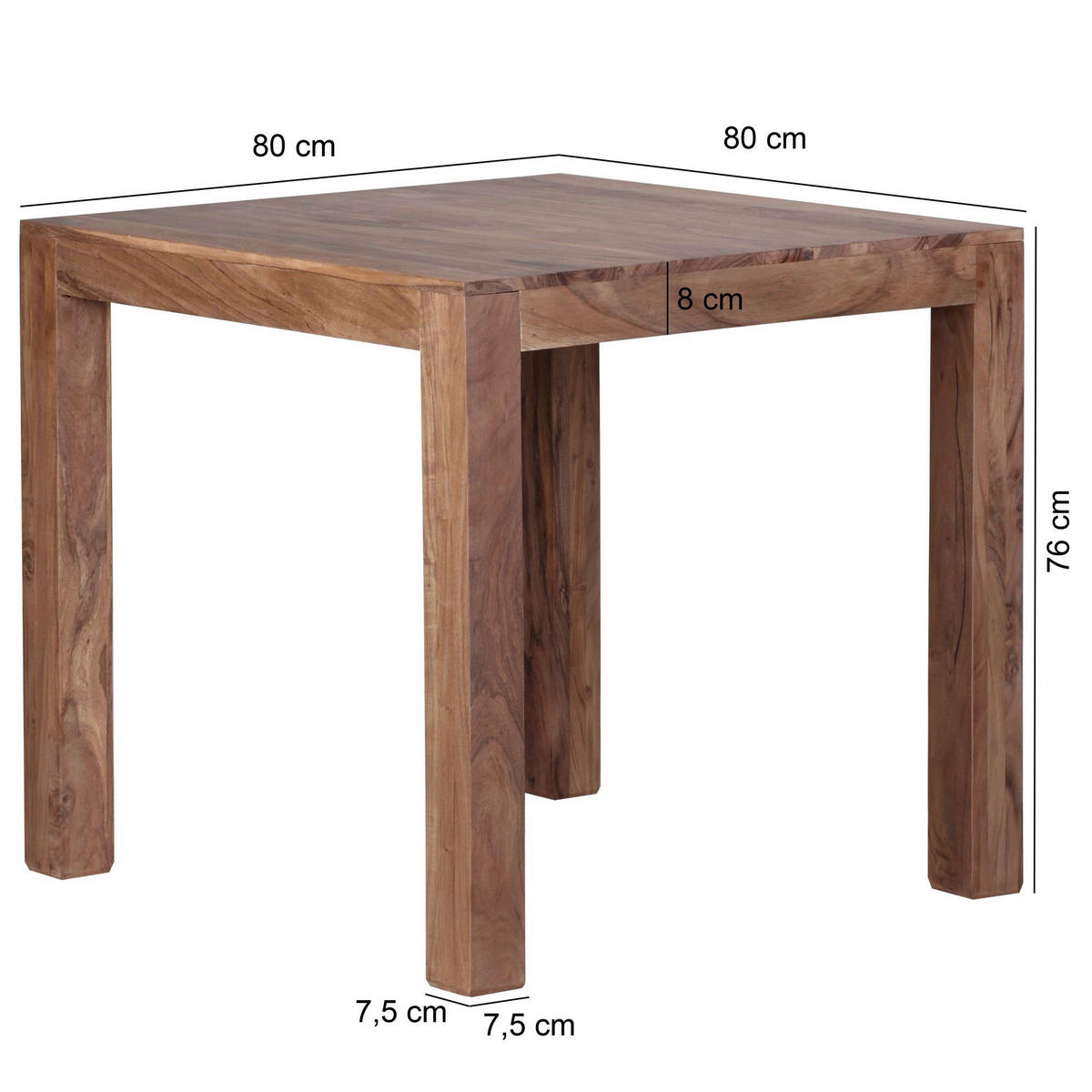 Esstisch natur B/H/T: ca. 80x76x80 cm Esstisch - natur (80,00/76,00/80,00cm) - Wohnling