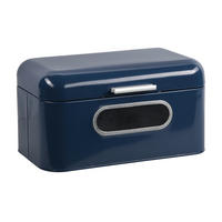 Kesper Brotkasten blau Metall B/H/L: ca. 18x15,4x30 cm Brotkasten - blau (30,00/18,00/15,40cm) - Kesper