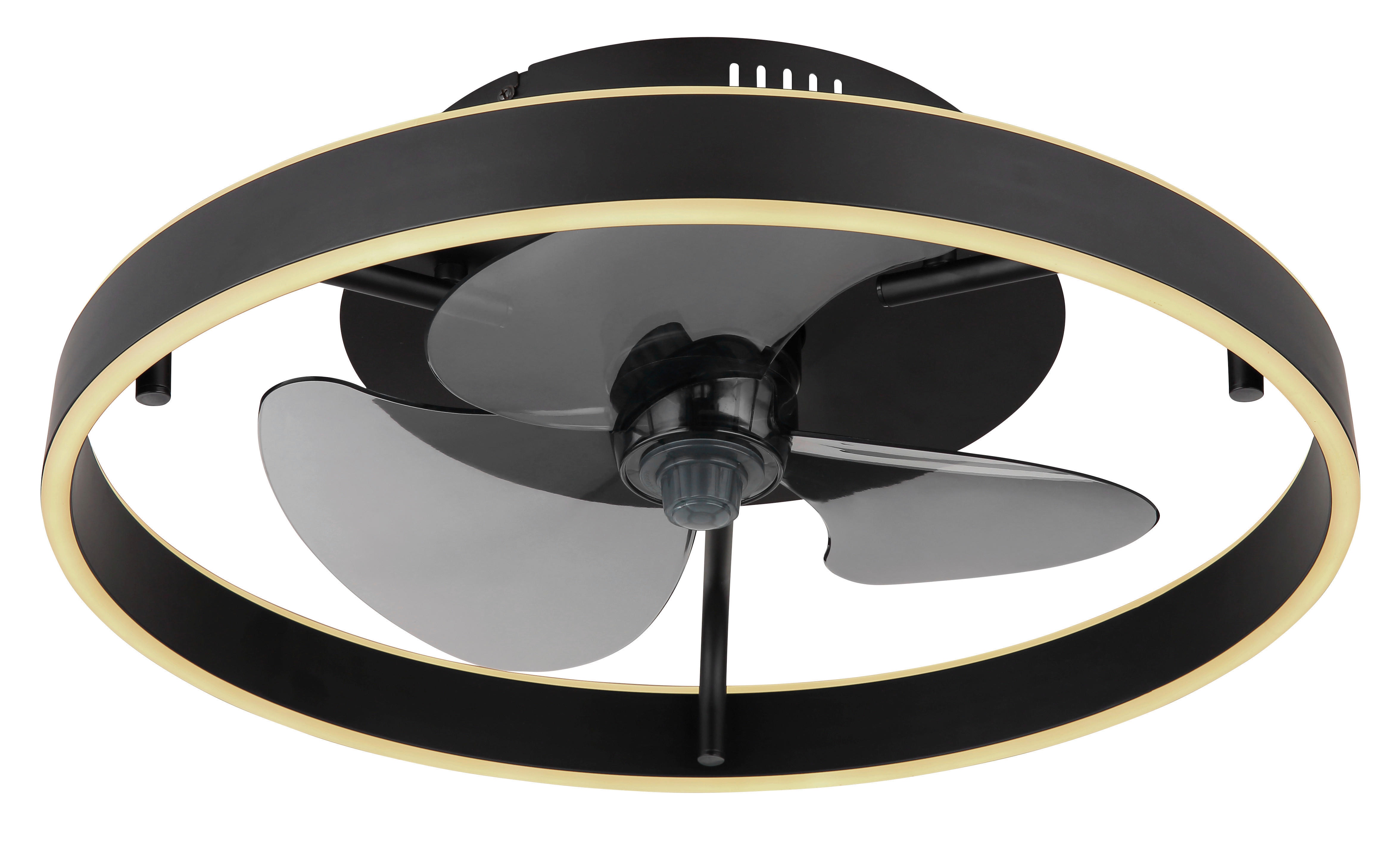 Thumbnail - GLOBO Deckenventilator schwarz Opal Rauch H/D: ca. 14,5x50 cm max. 40 W