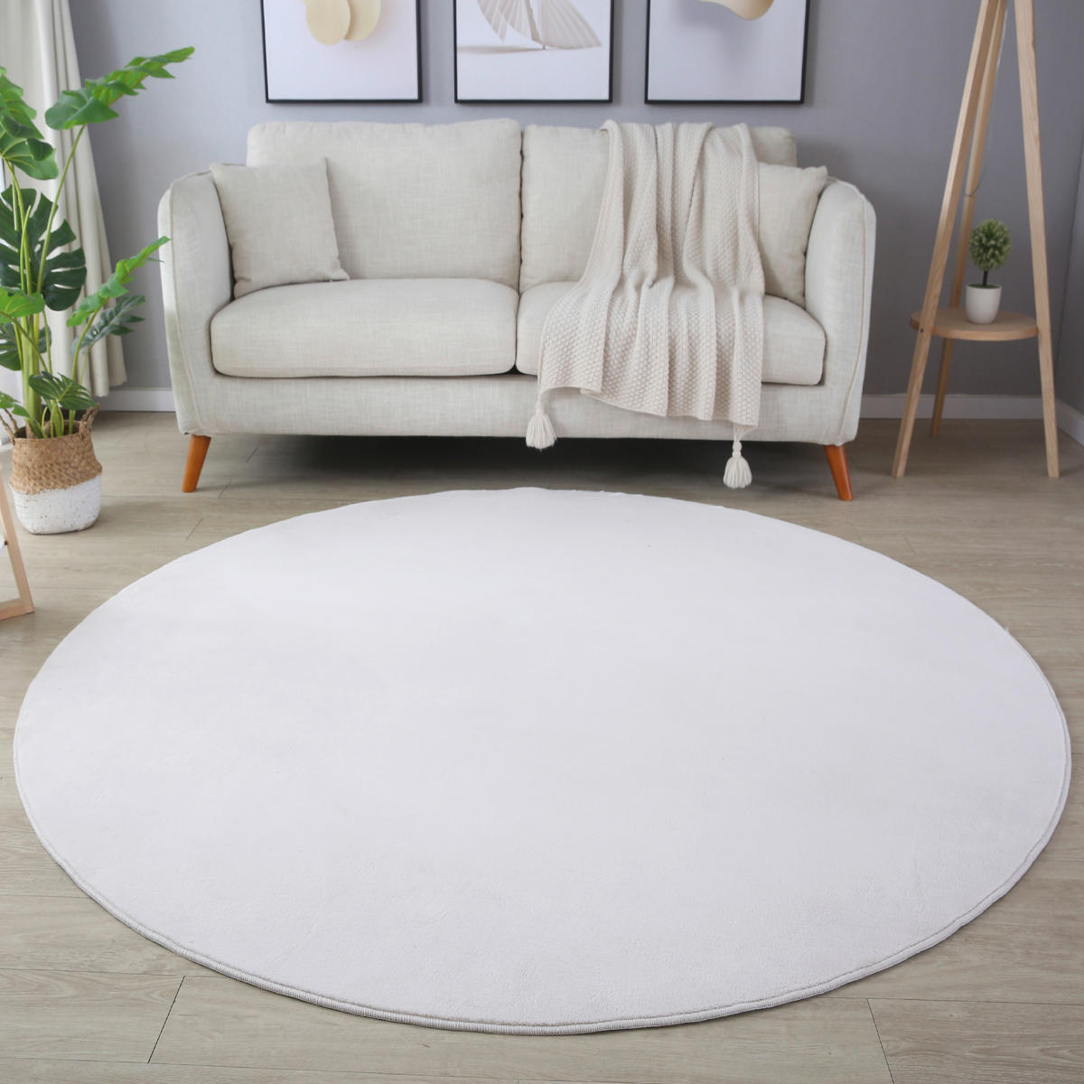 Ayyildiz Teppich SKY creme B/L: ca. 200x200 cm SKY - creme (200,00/200,00cm) - Ayyildiz