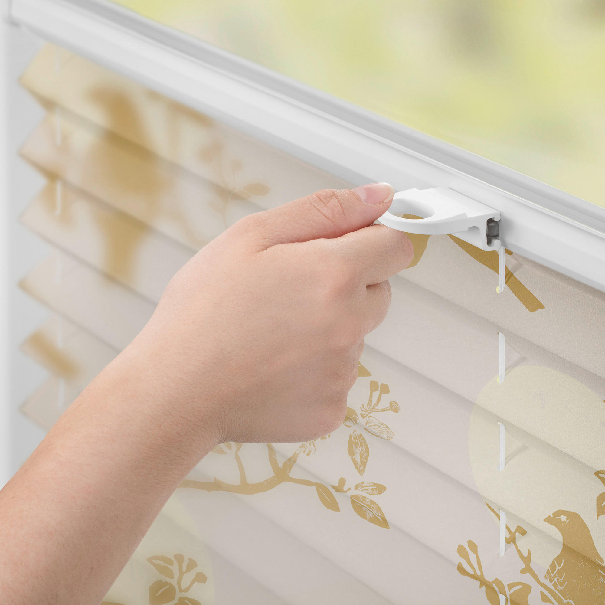 Thumbnail - Spannplissee Moon Birds beige B/L: ca. 90x130 cm