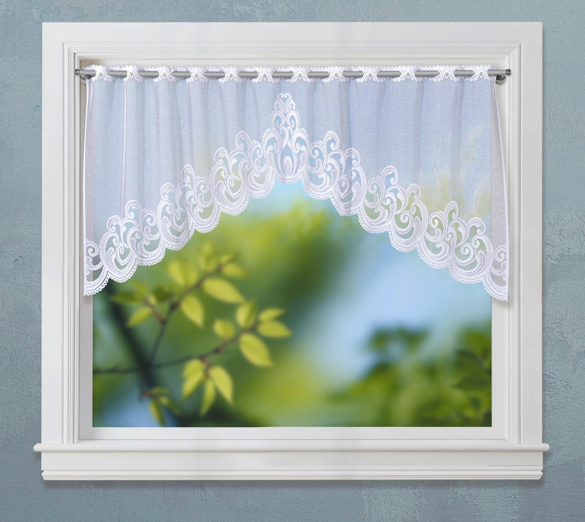 Thumbnail - POCOline Scheibengardine Belize weiß B/L: ca. 140x50 cm