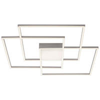 Just Light LED-Deckenleuchte AMIN 14713-55 stahlfarbig Edelstahl Kunststoff Aluminium B/H/T: ca. 75x6x75 cm 4 Brennstellen ASMIN - stahlfarbig (75,00/6,00/75,00cm) - Just Light