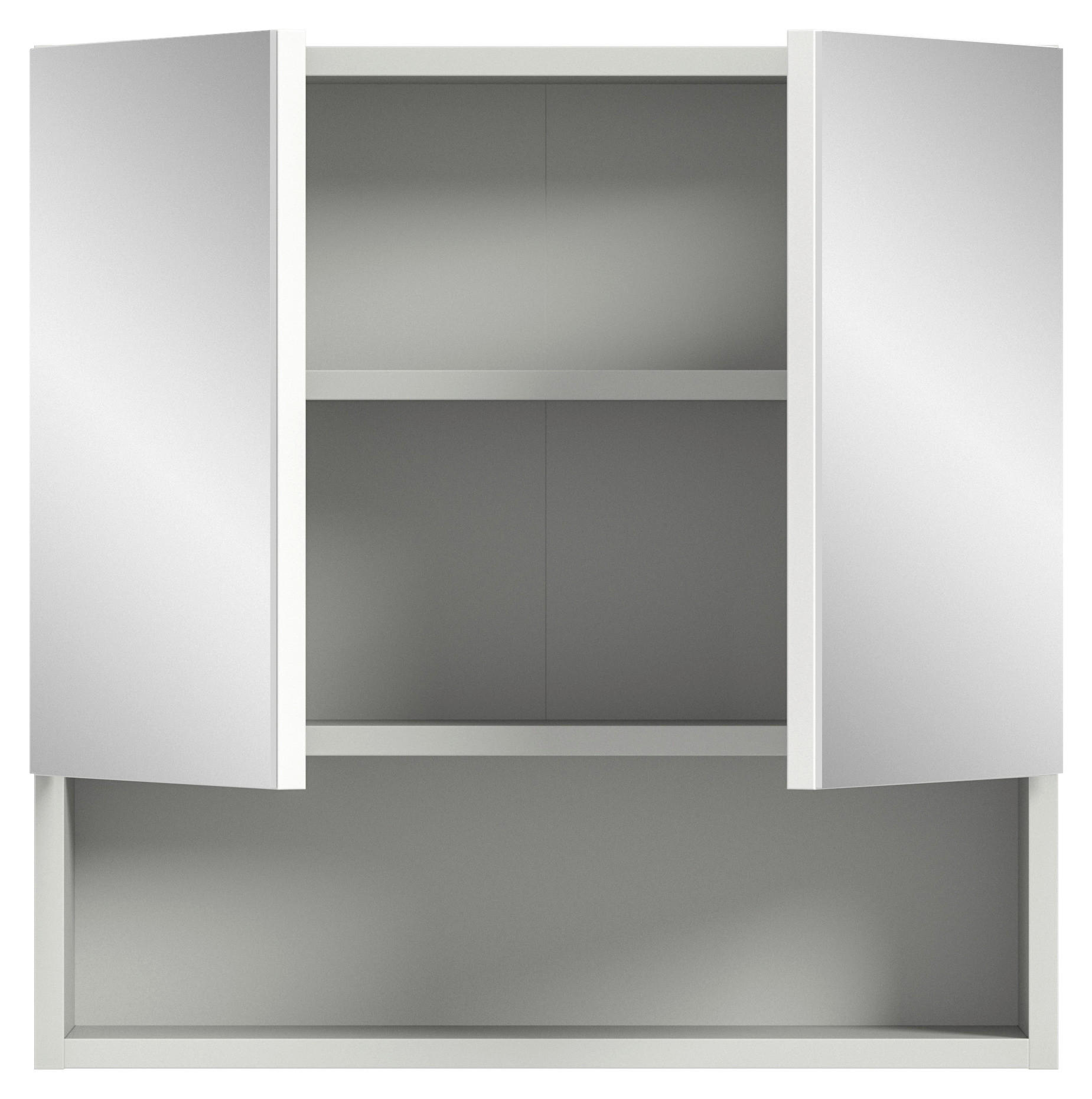 Spiegelschrank Copa hellgrau weiß Hochglanz B/H/T: ca. 55x55x17 cm Copa - hellgrau/weiß (55,00/55,00/17,00cm) - xonox.home