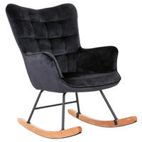 byLIVING Schaukelstuhl RICHIE schwarz schwarz natur Stoff Metall Buche B/H/T: ca. 72x92x92 cm RICHIE - natur/schwarz (72,00/92,00/92,00cm) - byLIVING