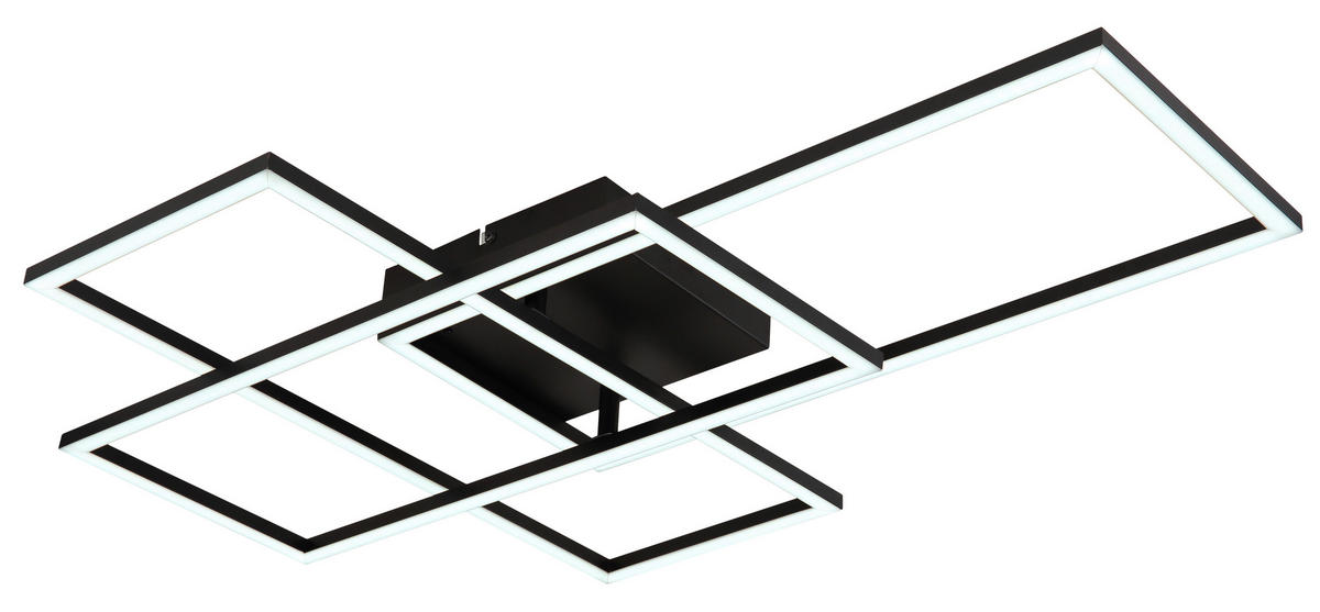 GLOBO Deckenleuchte schwarz Metall Acryl B/H/T: ca. 51x9,5x74 cm 1 Brennstellen 67227-40NBSH - schwarz (51,00/9,50/74,00cm) - GLOBO