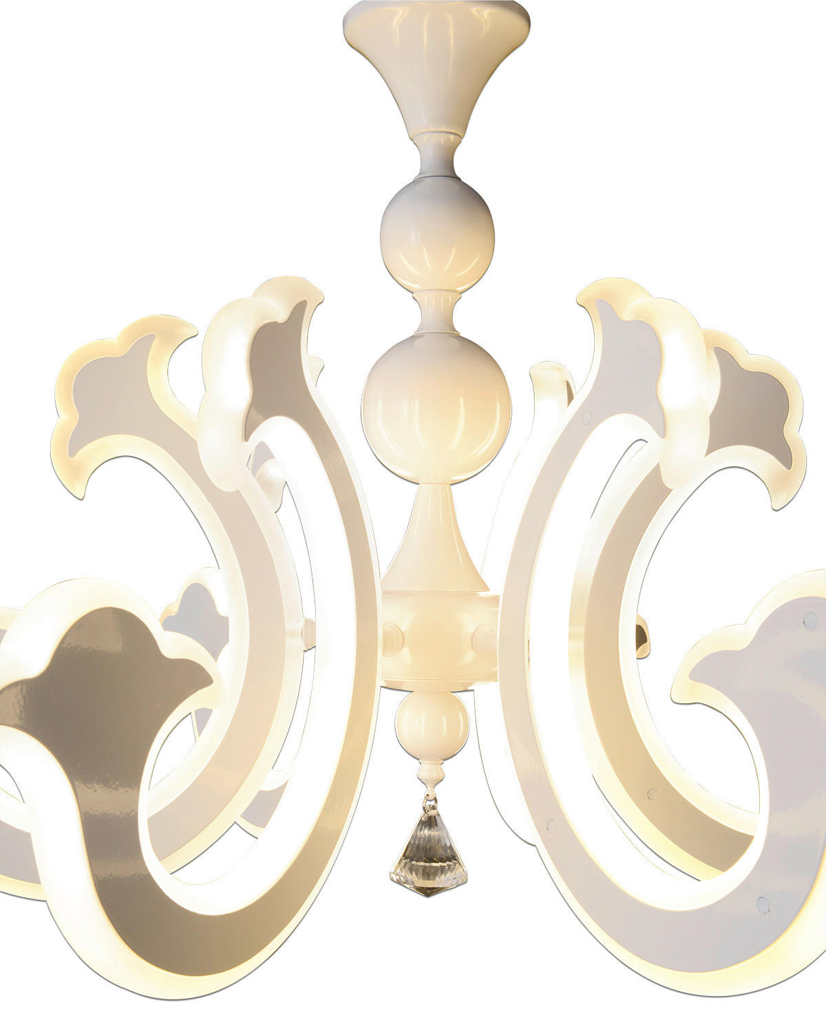 Näve Leuchten LED-Pendelleuchte weiß Kunststoff Metall B/H/T/D: ca. 66x120x66x66 cm LUDWIG - weiß (66,00/120,00/66,00cm) - Näve Leuchten