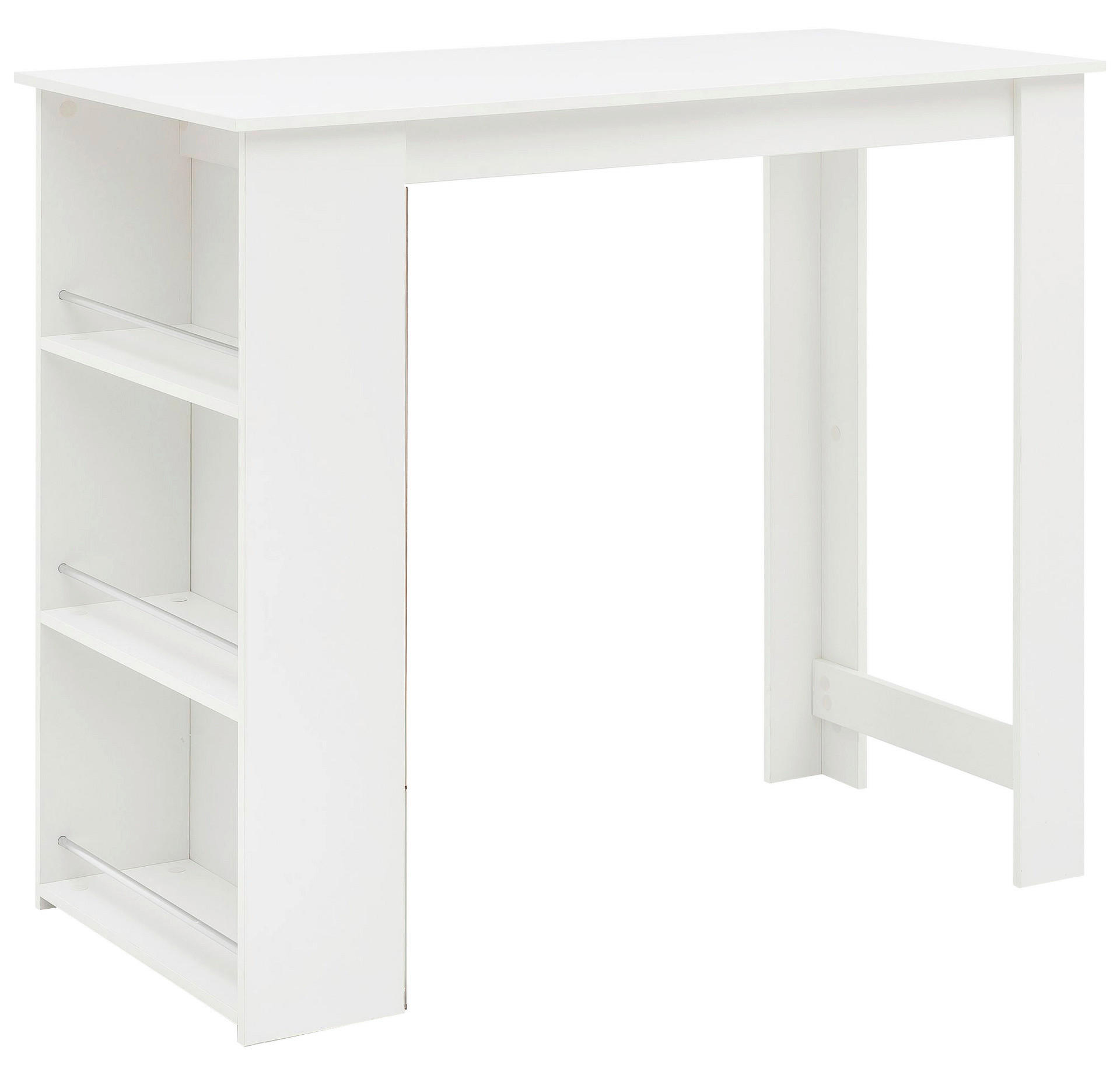 Bartisch weiß beschichtet Holzwerkstoff B/H/T: ca. 120x107,5x60 cm Bartisch - weiß (120,00/107,50/60,00cm) - Wohnling