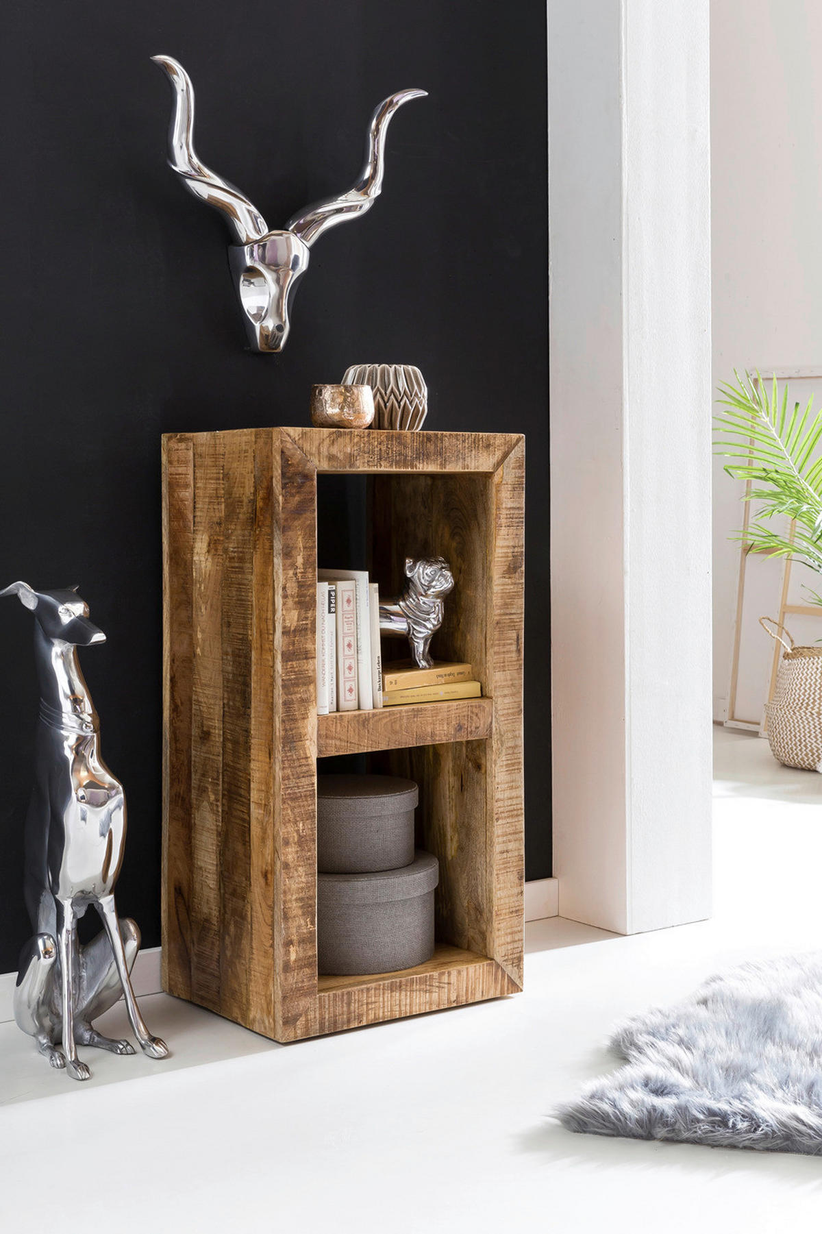Standregal natur lackiert B/H/T: ca. 45x90x35 cm Standregal - natur (45,00/90,00/35,00cm) - Wohnling