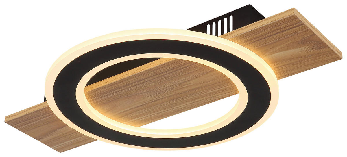 GLOBO LED-Deckenleuchte dunkelbraun schwarz Metall Kunststoff B/H/T: ca. 29x5,2x44 cm 1 Brennstellen JAYDEN - dunkelbraun/schwarz (29,00/5,20/44,00cm) - GLOBO