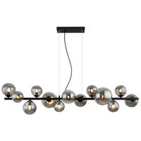 GLOBO Pendelleuchte 56133-13H Riha schwarz Rauch Metall Glas B/H/T: ca. 120x120x34,5 cm 13.0 Brennstellen Riha - schwarz/Rauch (120,00/120,00/34,50cm) - GLOBO