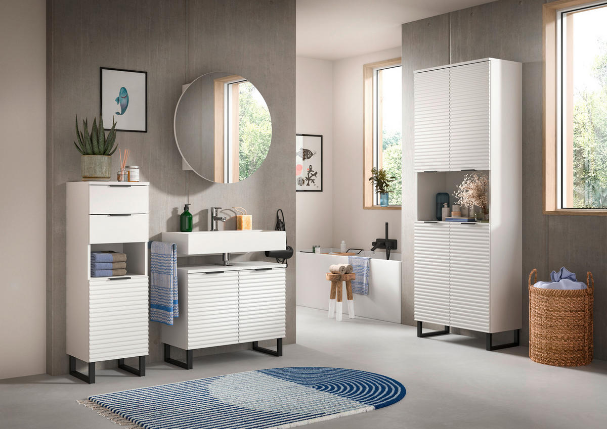 Schrank Riff weiß B/H/T: ca. 35x110x34 cm Riff - weiß (35,00/110,00/34,00cm) - xonox.home