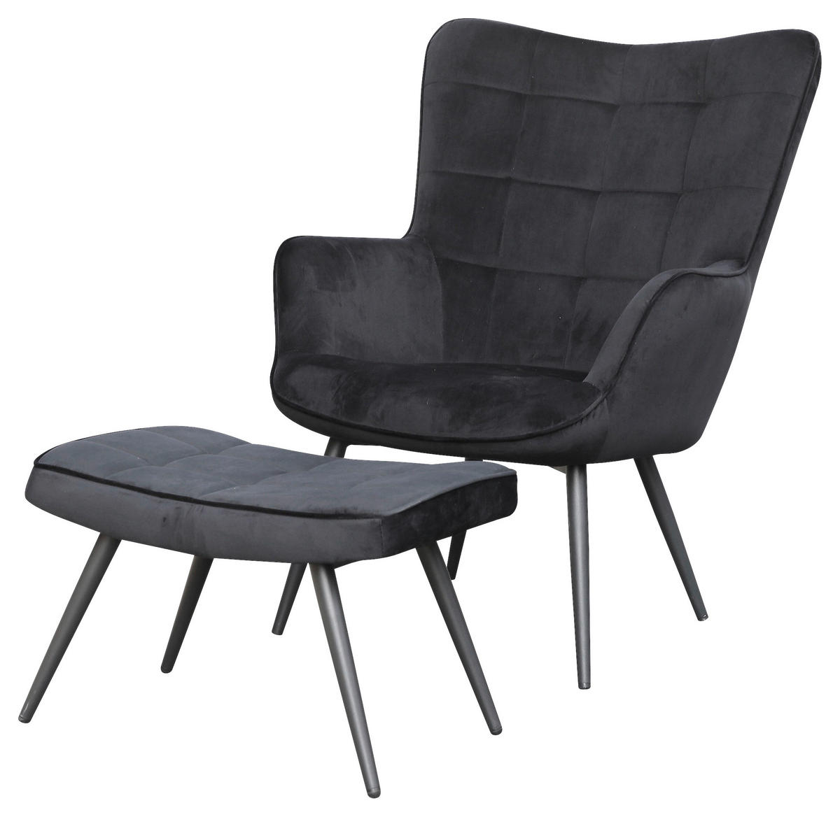 byLIVING Sessel UTA schwarz schwarz Stoff Metall B/H/T: ca. 72x97x80 cm UTA - schwarz (72,00/97,00/80,00cm) - byLIVING
