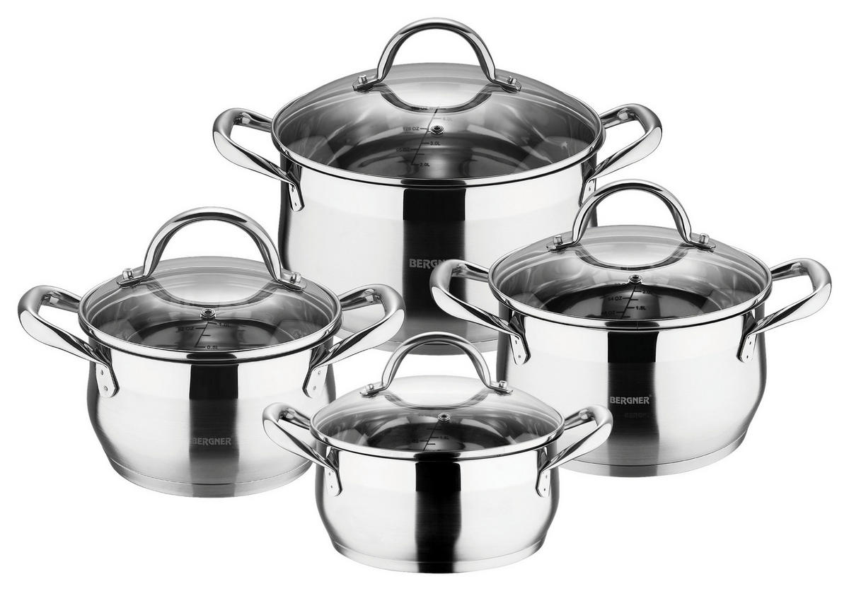 Topfset Gourmet silber Edelstahl 8 tlg. Gourmet - silber