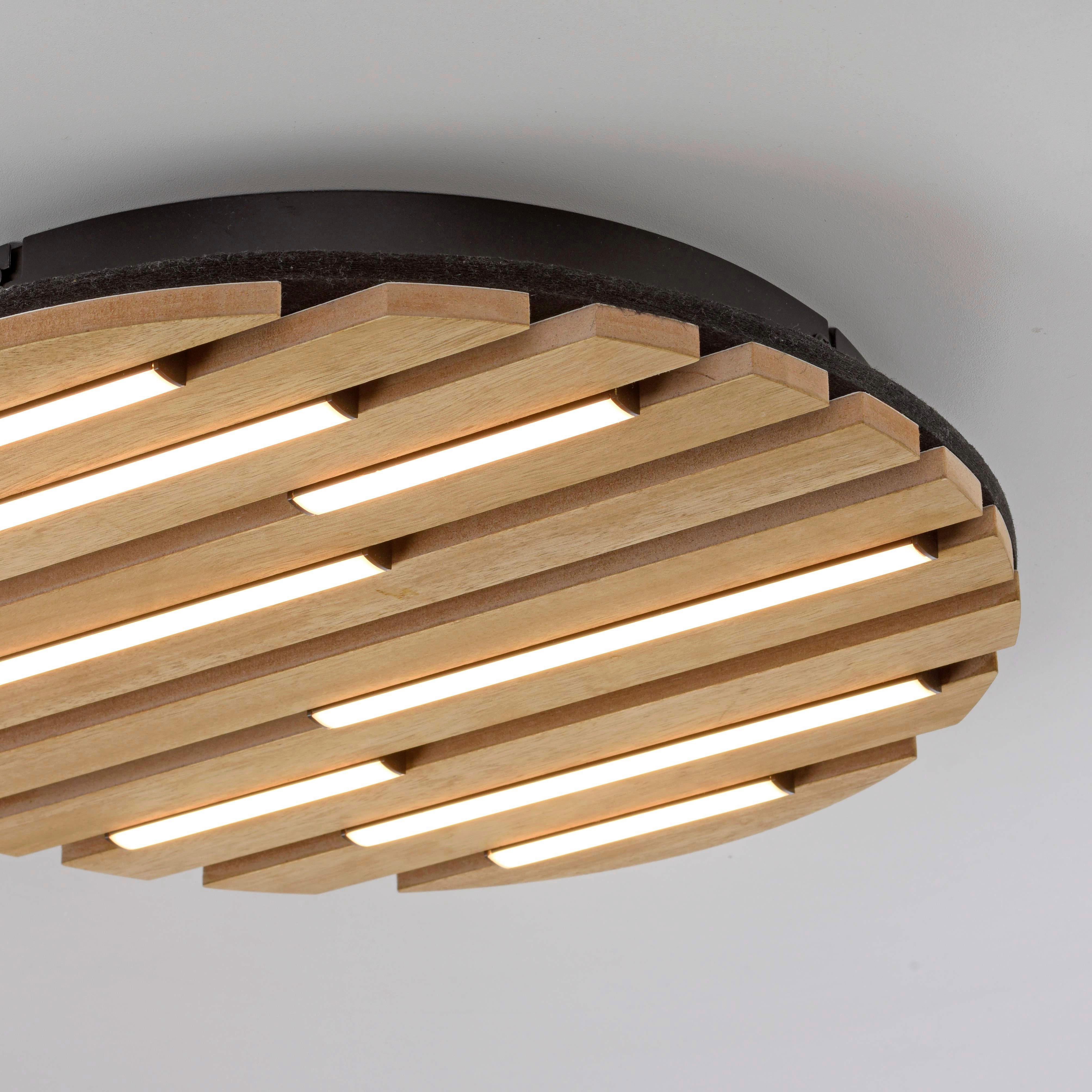 Just Light Deckenleuchte Eiche H/D: ca. 5x38 cm Deckenleuchte_Akustik - Eiche (38,00/5,00cm) - Just Light