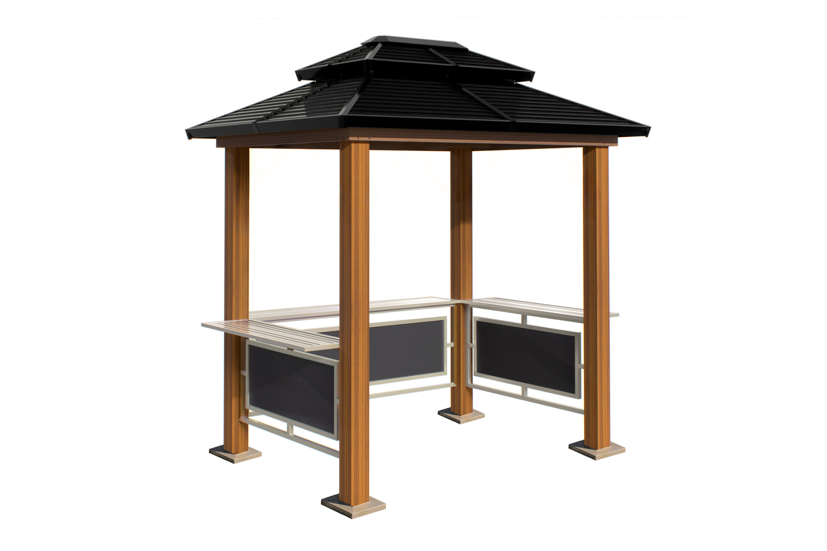 Sojag Pavillon Maui braun Aluminium B/H/L: ca. 178x278x243 cm Maui - braun (243,00/178,00/278,00cm) - Sojag