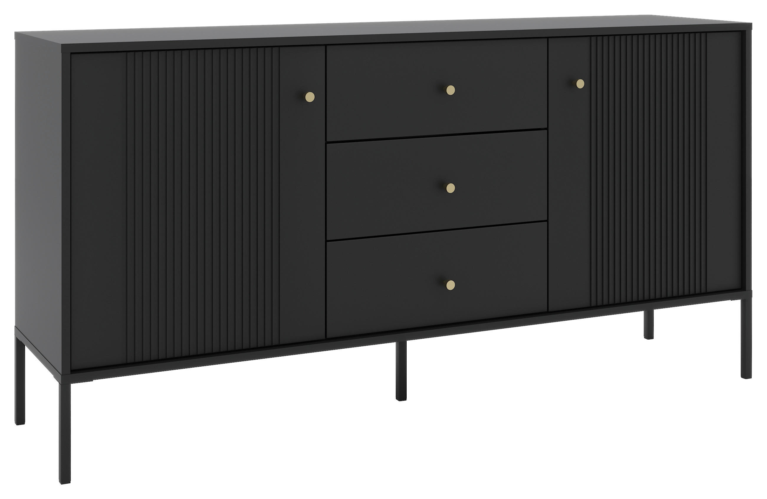 Kommode ISEO schwarz B/H/T: ca. 154,5x79x39 cm ISEO - schwarz (154,50/79,00/39,00cm) - WIPMEB