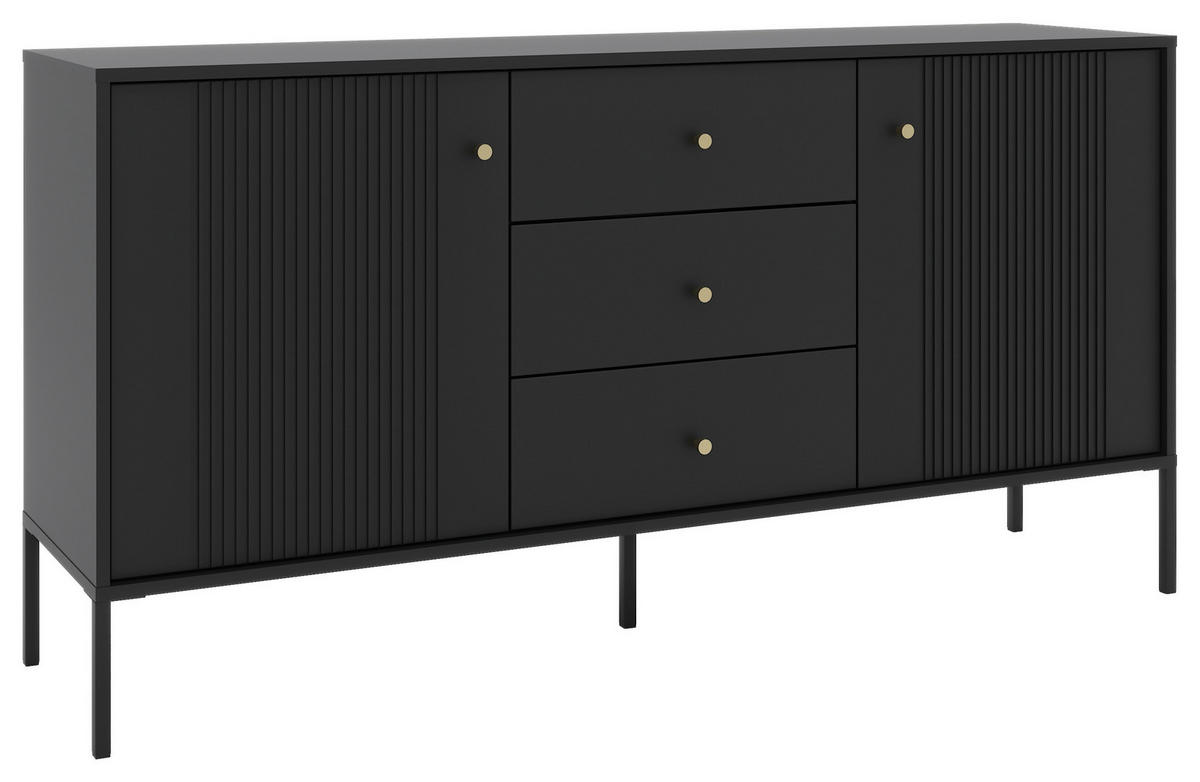 Kommode ISEO schwarz B/H/T: ca. 154,5x79x39 cm ISEO - schwarz (154,50/79,00/39,00cm) - WIPMEB