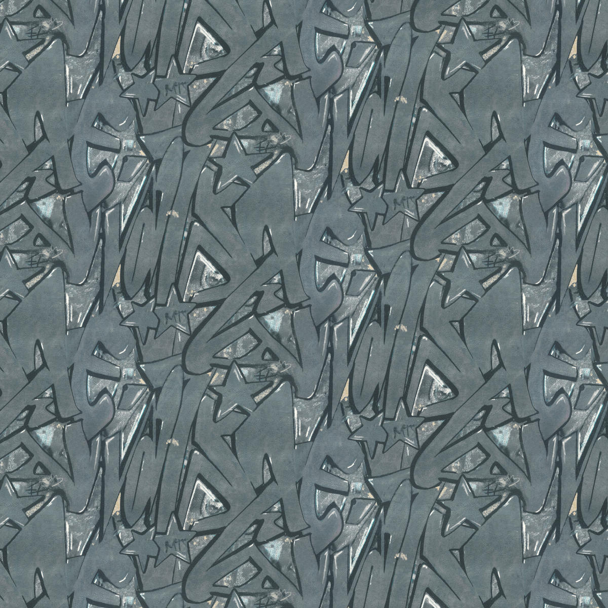 Papiertapete Graffiti blau grau B/L: ca. 53x1005 cm Papiertapete_202021 - blau/grau (53,00/1005,00cm)