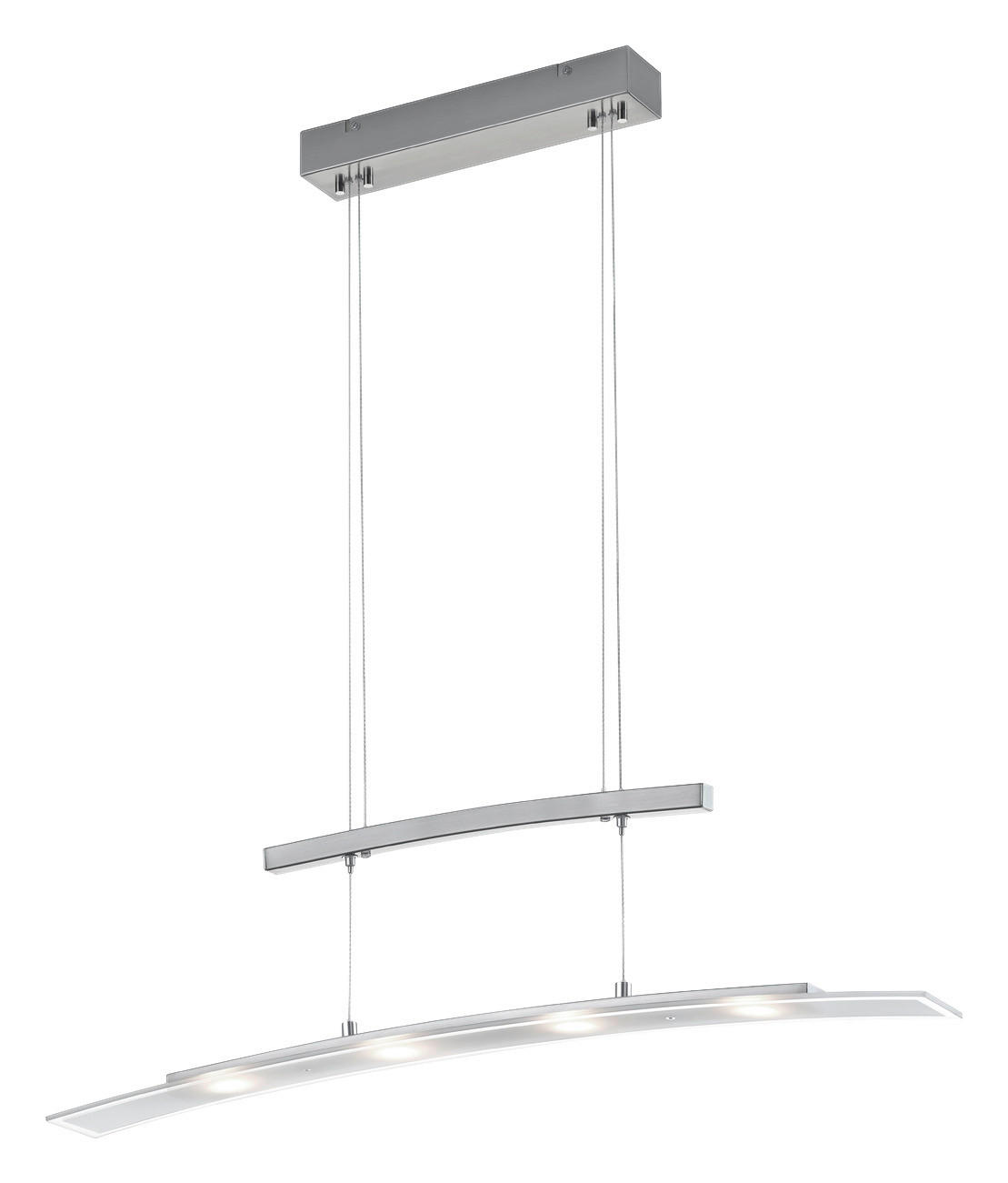 Reality Pendelleuchte Samos R32990407 nickel matt transparent Metall Glas B/H/T: ca. 80x150x8 cm 4.0 Brennstellen