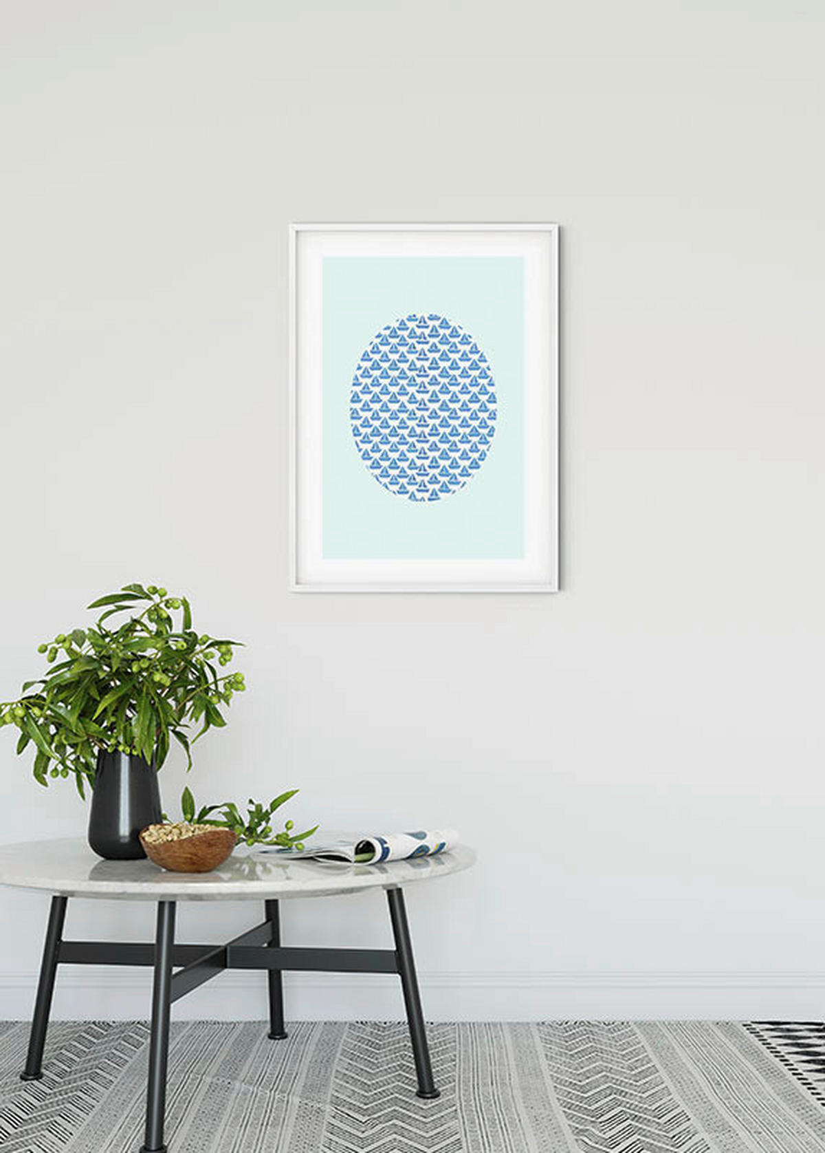 Komar Poster Shelly Patterns Aqua Sea Breeze B/L: ca. 50x70 cm Shelly Patterns Aqua - (50,00/70,00cm) - Komar