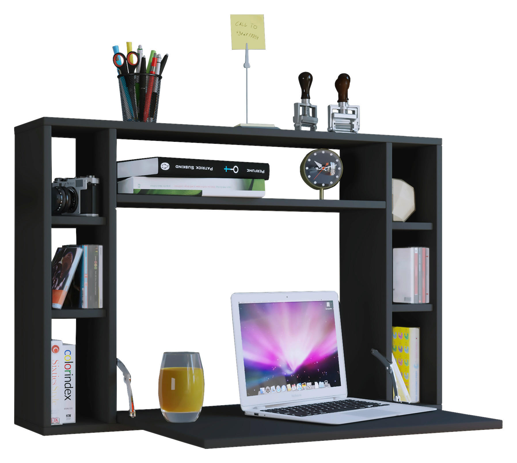 Computertisch Wandila schwarz B/H/T: ca. 90x60x20 cm Wandila - schwarz (90,00/60,00/20,00cm) - VCM Möbel