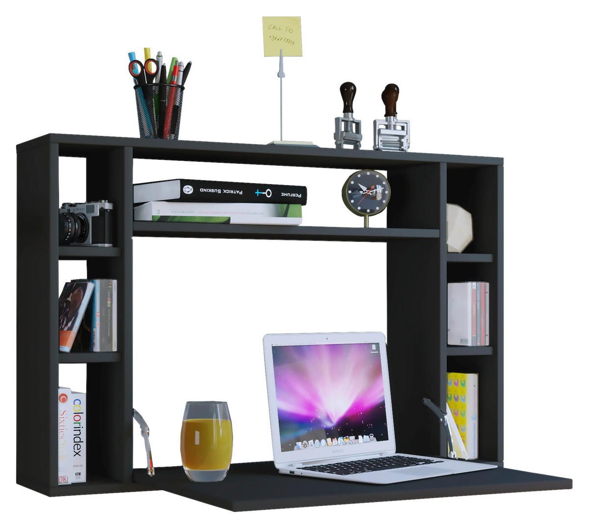 Computertisch Wandila schwarz B/H/T: ca. 90x60x20 cm Wandila - schwarz (90,00/60,00/20,00cm) - VCM Möbel